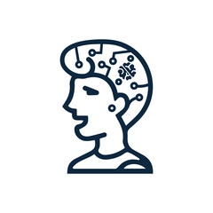 Artificial, intelligence, robot icon. Editable vector graphics.