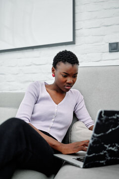 Woman completing deadlines remotely 