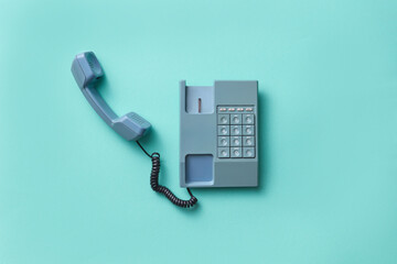 Blue telephone handset