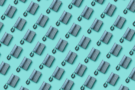 Pattern of retro styled telephone handsets
