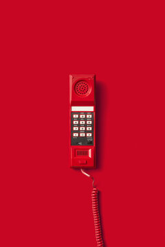 Red telephone handset