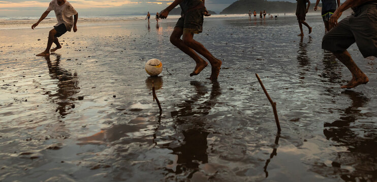  Beach football at Sunset 