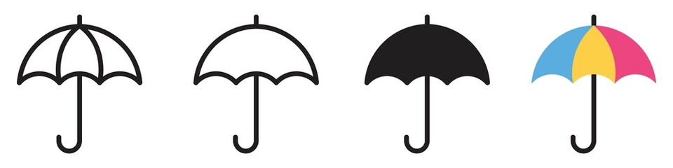 Umbrella icon set. Vector illustration - obrazy, fototapety, plakaty