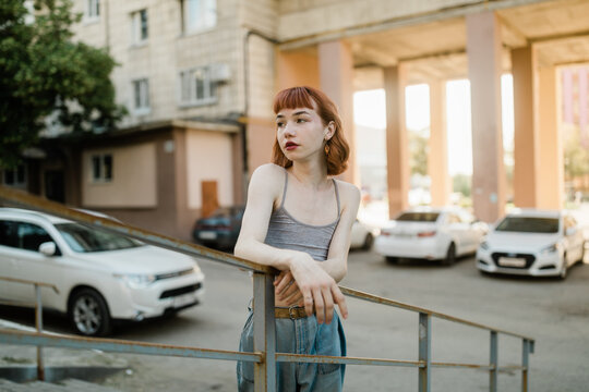 Young transgender woman outdoors