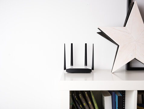 Wi-Fi router in the interior of the house