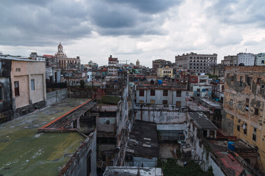 View of poor city district