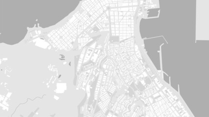 White and light grey Las Palmas de Gran Canaria City area vector background map, streets and water cartography illustration.