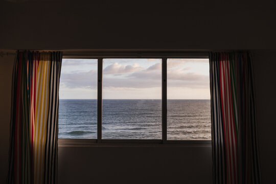 Fototapeta View of sea through window