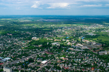 Aerial view summer landscape Zhytomyr, Ukraine