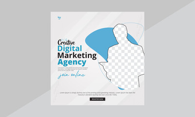 Creative Digital marketing agency social media post template  post or social media  Vector, Web banner, business offer promotion,  Professional business digital marketing, advertisement banner design