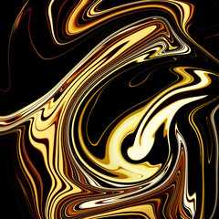 Black & Gold Hand painted watercolor with mixed liquid color paints. Abstract fluid acrylic painting. Modern art. Marbled luquid marble abstract background.