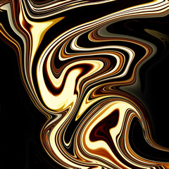 Black & Gold Hand painted watercolor with mixed liquid color paints. Abstract fluid acrylic painting. Modern art. Marbled luquid marble abstract background.