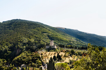 Fototapeta na wymiar Panoramic view of Rocca Minore , Assisi ,Italy