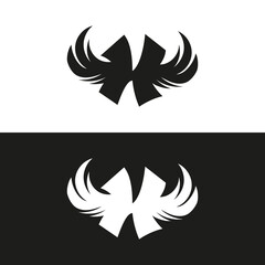 letter initial logo with wings symbol vector image