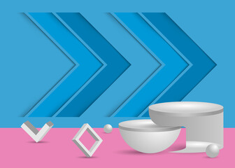 Podium stage mockup with abstract background