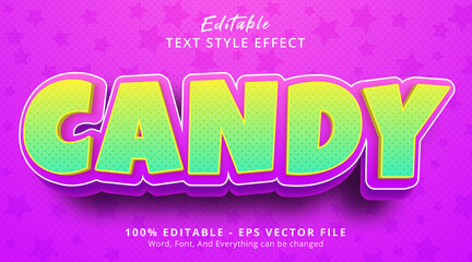 Editable text effect, Candy text on headline kids style effect