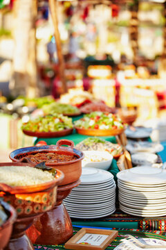 Authentic Mexican buffet fiesta dinner party