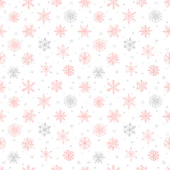Seamless pattern with doodle snowflakes. Can be used for wallpaper, pattern fills, textile, web page background, surface textures.