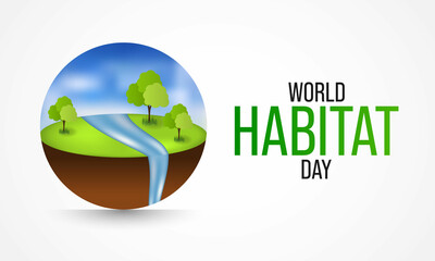 World Habitat day is observed on the first Monday of October each year all across the world. Vector illustration