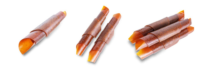 Healthy apple pastille on a white isolated background