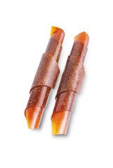 Healthy apple pastille on a white isolated background