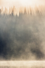 Obraz na płótnie Canvas Morning fog on the lake