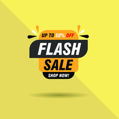 Flash sale vector illustration. banner discount vector design
