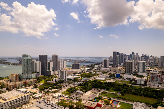 Aerial photo Miami FL USA city landscape