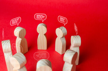 People in a circle are having a discussion. Communication of colleagues, negotiations. Teamwork....
