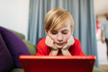 Boy Watching Cartoons 