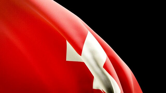 Flagge der Schweiz oder schweizer Flagge im Wind