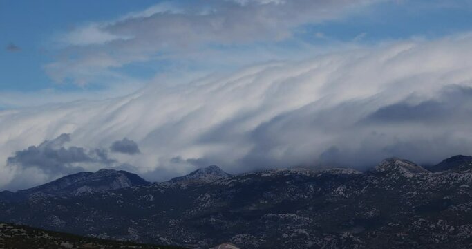 Timelapse of the clouds in the mountains of Croatia