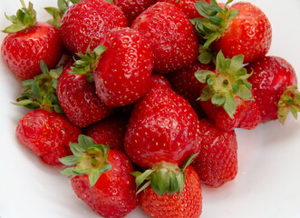 Fresh ripe strawberries. Close-up.  Strawberry harvest.