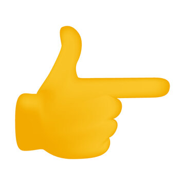 Back Hand Index Right Emoji Icon Illustration Sign. Human Gesture Gun Vector Symbol Emoticon Design Vector Clip Art.