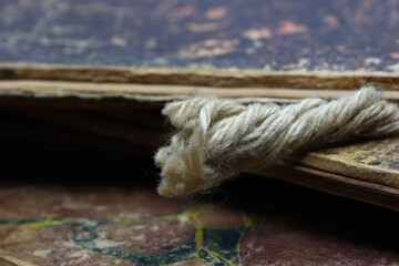 close up of old book