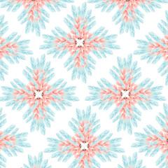 Rapport using feathers and stylized colors, for printing on fabrics, prints for clothes, printing on bags.