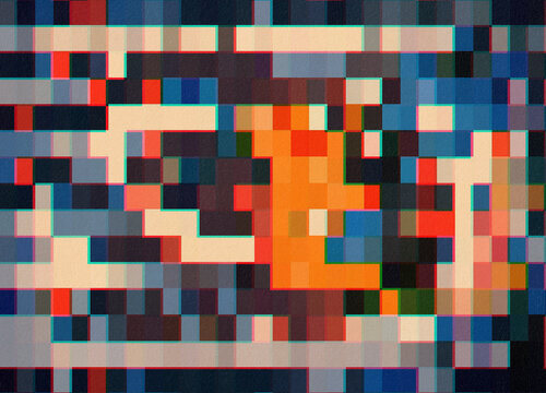 Retro Colorful Pixel Illustration