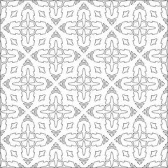  floral pattern background.Repeating geometric tiles from striped elements. Black pattern. 