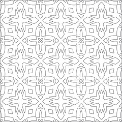  floral pattern background.Repeating geometric tiles from striped elements. Black pattern. 