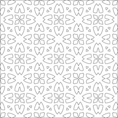 Fototapeta na wymiar floral pattern background.Repeating geometric tiles from striped elements. Black pattern. 