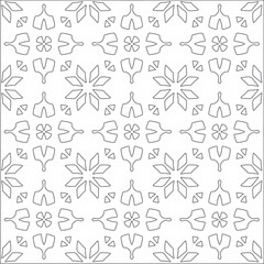 floral pattern background.Repeating geometric tiles from striped elements. Black pattern. 