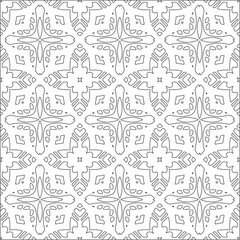 floral pattern background.Repeating geometric tiles from striped elements.  Black pattern. 