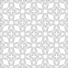 floral pattern background.Repeating geometric tiles from striped elements.  Black pattern. 