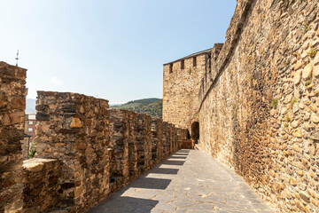 Ponferrada, Spain. The Castillo de los Templarios (Castle of the Knights Templar), a 12th Century medieval fortress in the Way of St James