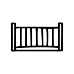 iron fence black line vector doodle simple icon