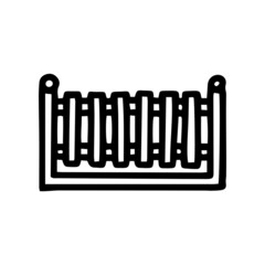 wooden fence black line vector doodle simple icon