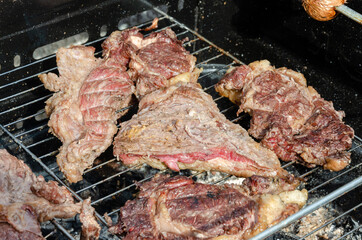 close up on a barbecue grill brazilian style	
