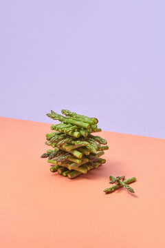 Green asparagus stack
