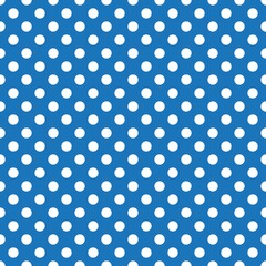 White and Blue Polka Dot seamless pattern. Vector background.