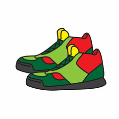pair of shoes on a white background cartoon illustration